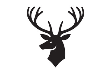 Fototapeta premium Deer head silhouette vector artwork