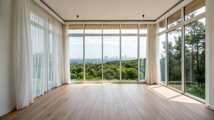 a large open window with a view of the city1