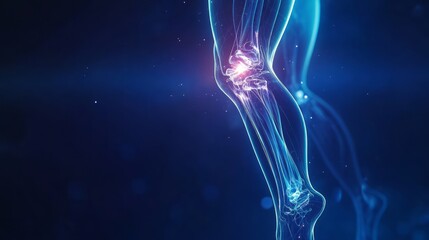 Knee bone shows pain. medical concept.