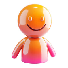 A Smiling Person Icon 3D Illustration Isolated on Transparent Background