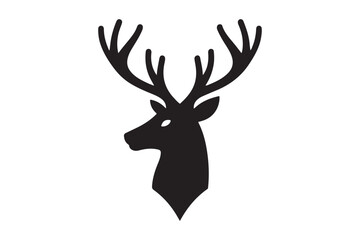 Deer head silhouette vector artwork