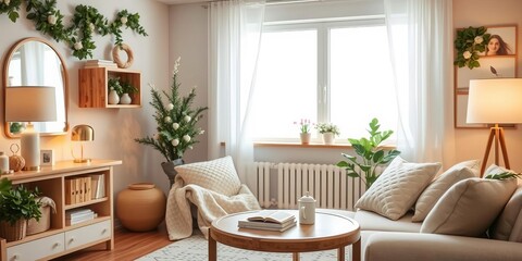 Piggy bank on heating boiler against wall in room decor, interior, cozy