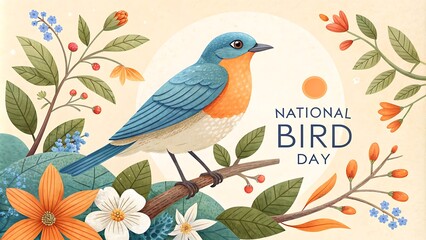 Bird Day, National Bird Day, Social Media Poster.