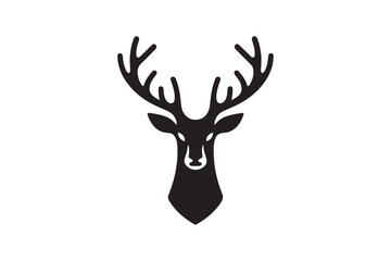 Deer head silhouette vector artwork 