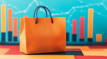 Visualizing consumer behavior trends and growth, highlighting evolving preferences and purchasing patterns, with dynamic charts and growth data, emphasizing future market expansion