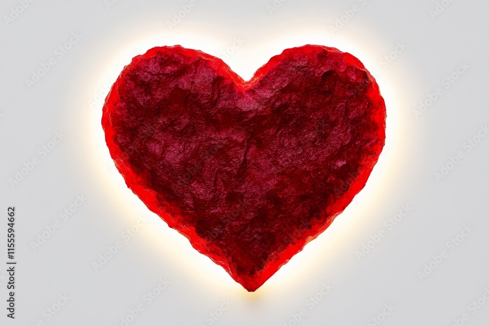 Aufkleber a clean flat design of a heart shape inside a glowing circle, representing joy and positivity