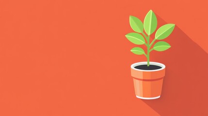 Obraz premium Fresh Plant Growth in Soft Light Flat Design