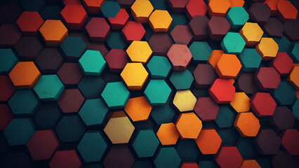 Futuristic Abstract Hexagon Pattern Background, Featuring Glowing Elements and Dynamic Shapes for a Tech-Inspired Look