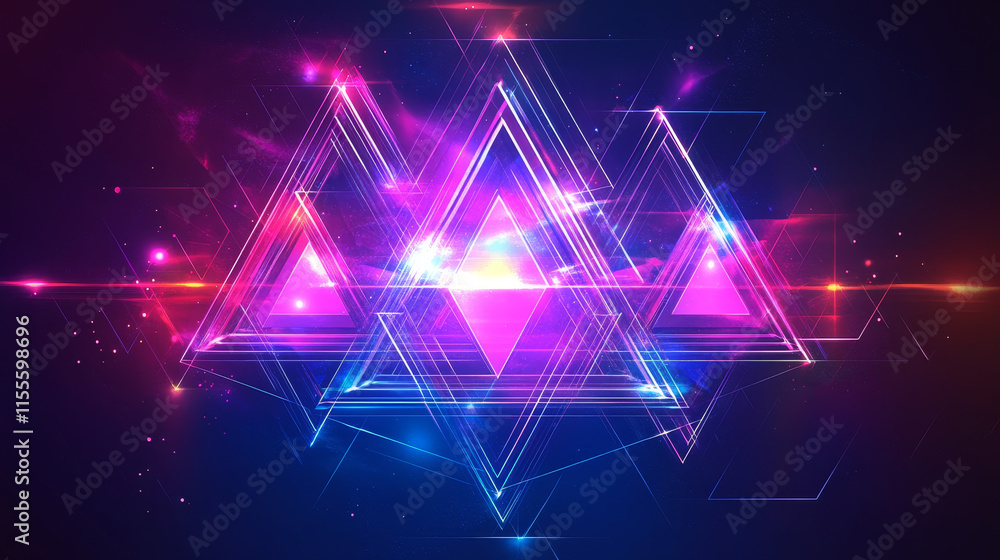 Poster hologram puzzle icon. a symbol of teamwork. a puzzle of polygons, triangles of dots and lines. the p