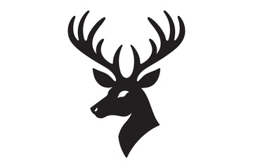 Deer head silhouette vector artwork