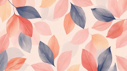 Pastel colored leaves background.