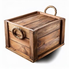 wooden box isolated on white