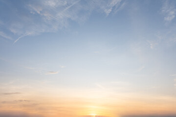 Serene Sunset Sky Peaceful Evening Cloudscape Panorama