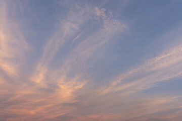 Serene Sunset Sky Pastel Cloudscape Background