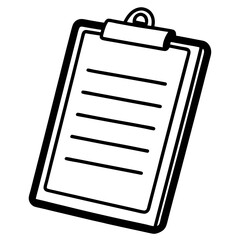 Clipboard Line Art Vector Illustration