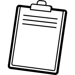 Clipboard Line Art Vector Illustration