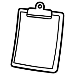 Clipboard Line Art Vector Illustration