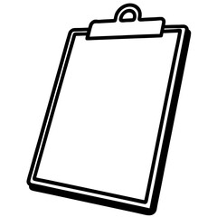 Clipboard Line Art Vector Illustration