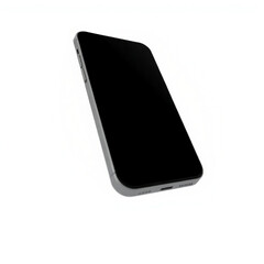 Modern smartphone with black screen and sleek design isolated on transparent background