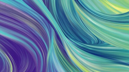 Fototapeta premium Fluid abstract art with swirling blue and green brush strokes