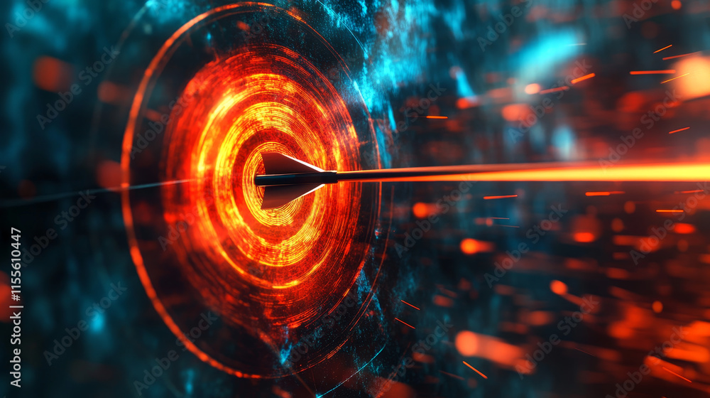 Aufkleber holographic target precision: aim for success with this vector, featuring a holographic target and a
