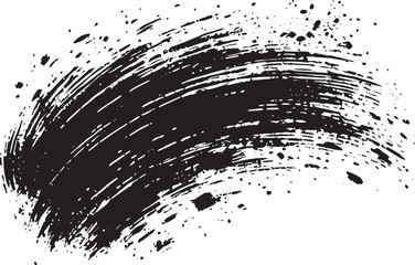 Grunge brush stroke background effect black vector illustration isolated on a white background
