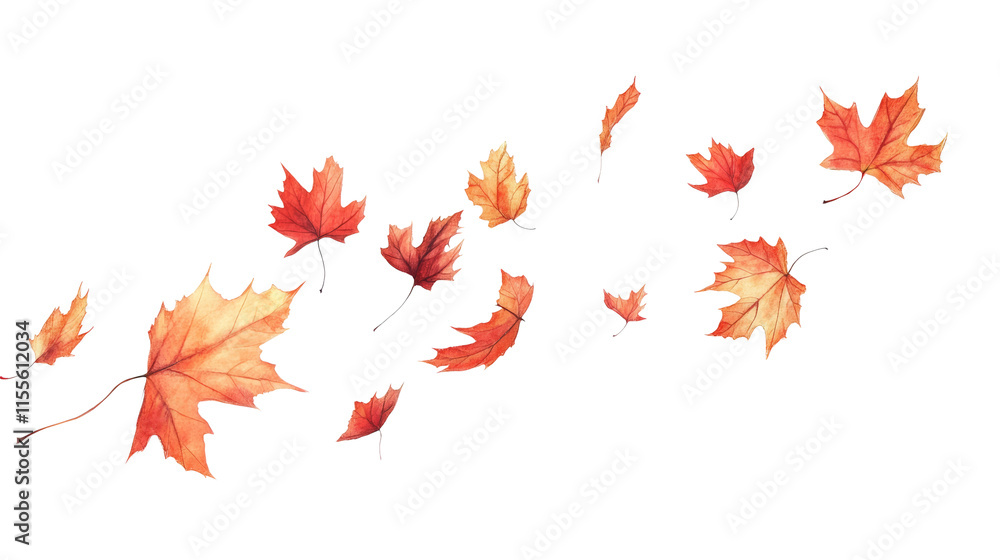 Poster autumn maple leaves in motion