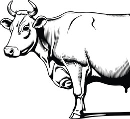 cow mascot logo design concept	
