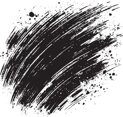 Grunge brush stroke background effect black vector illustration isolated on a white background