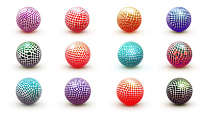 Set of color ball , sphere vector illustration.