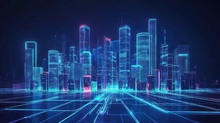 Neon Cityscape: A Futuristic Metropolis Illuminated by Vibrant Hues