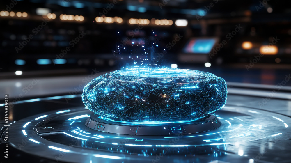 Poster hologram curling. stone for curling polygons, triangles of points and lines. curling low-poly joint 