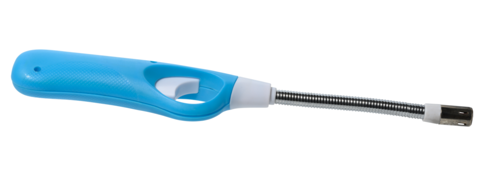 Gas lighter for kitchen stoves, fireplace and fire on isolated background