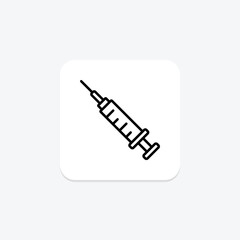 Syringe line icon , vector, pixel perfect, illustrator file