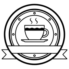 Coffee Shop Line Art Logo Vector Design