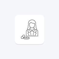 Pharmacist thinline icon , vector, pixel perfect, illustrator file