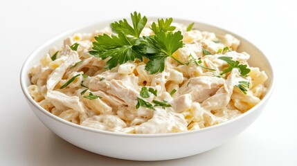 Creamy Macaroni Salad with Chicken and Herbs