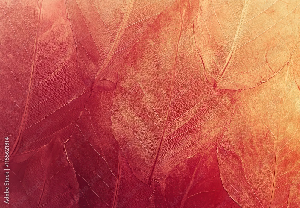 Poster delicate and vibrant red leaves natural background with fine textures and patterns for artistic and 
