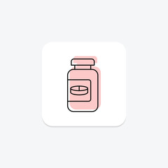 Pill Bottle color shadow thinline icon , vector, pixel perfect, illustrator file