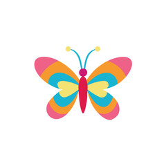 Naklejka premium Butterfly Mascot logo vector on white background