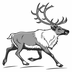 Fototapeta premium A digital image of a reindeer running at high speed, perfect for winter or holiday-themed designs.