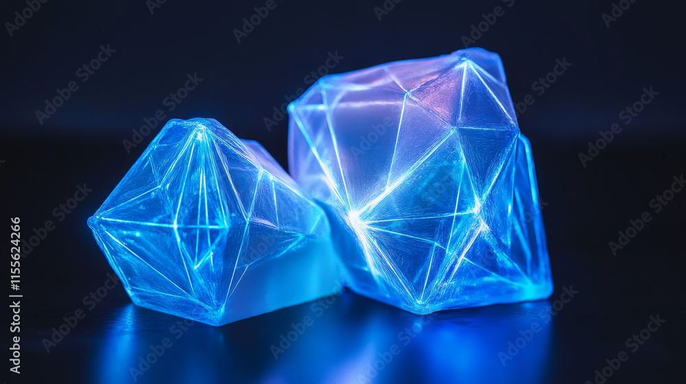 Poster hologram soap. liquid soap made of polygons, triangles of points and lines. hand wash is a low-poly 