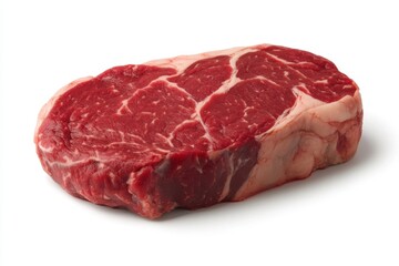 Obraz premium Raw Ribeye Steak Isolated On White Background