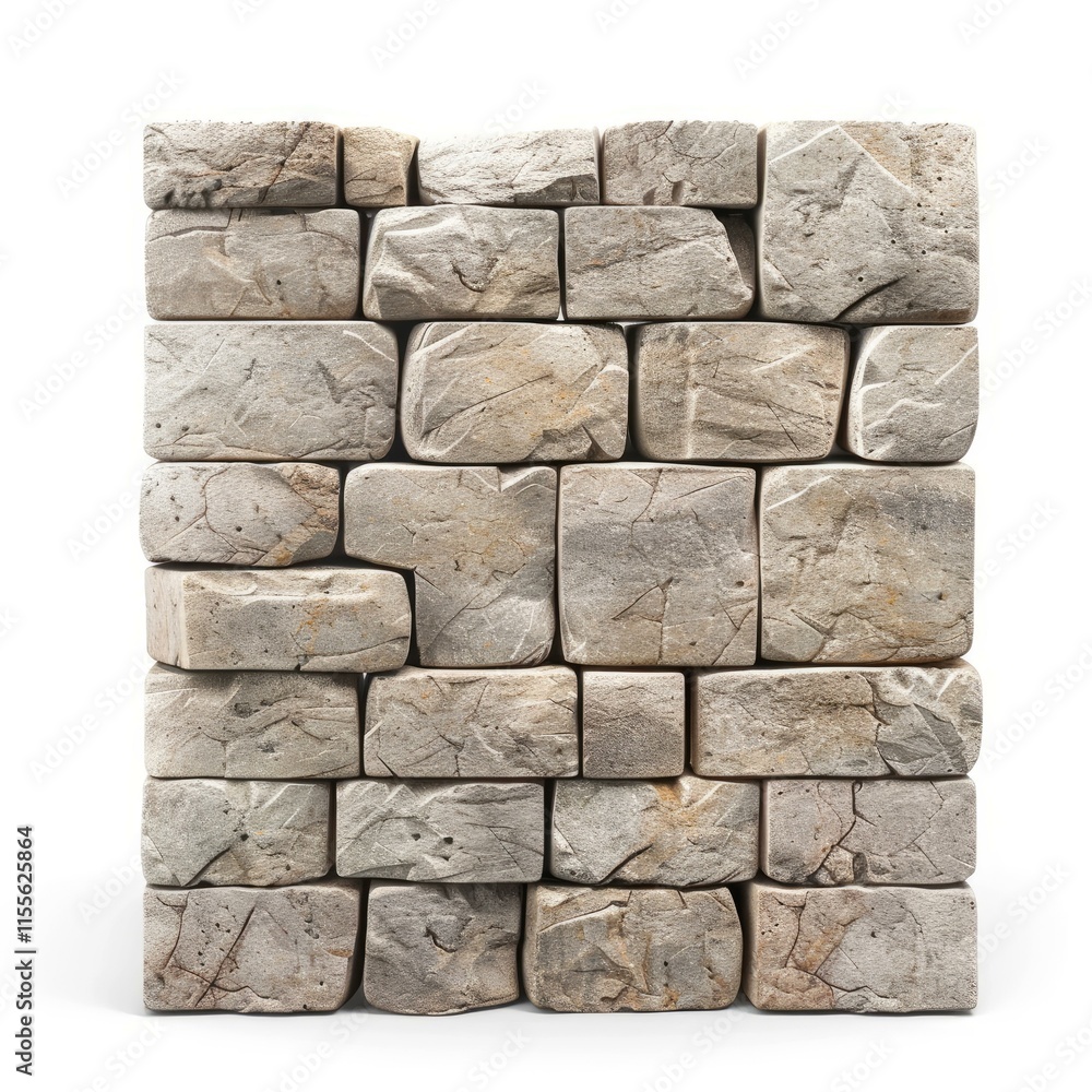 Poster fragment of a stone wall creating a solid and robust barrier, perfect for backgrounds and architectu