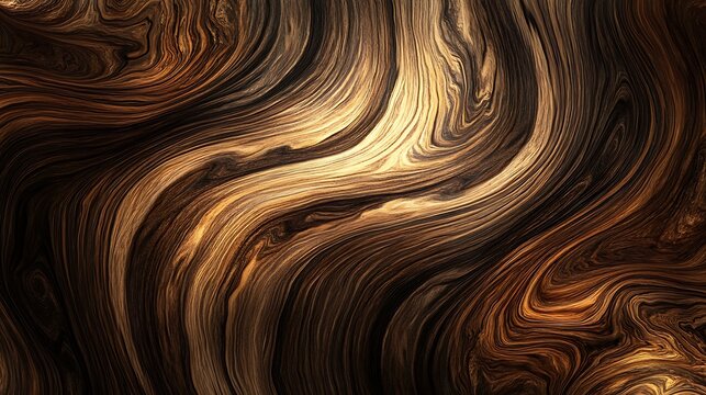 A glossy natural wood texture with medium brown tones and swirling patterns