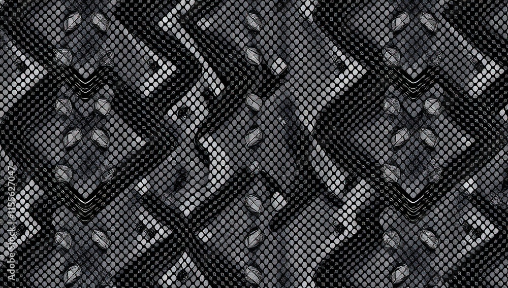Poster intricate geometric snake pattern texture