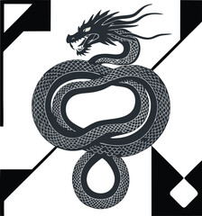 dragon snake mascot logo design concept