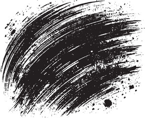 Grunge brush stroke background effect black vector illustration isolated on a white background