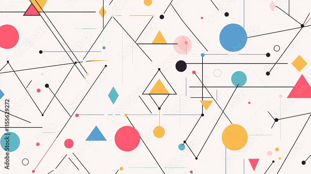 Poster the hologram chain. a chain of polygons, triangles, points, and lines. the chain is a low-poly conne