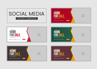Real estate web banner and social media banner facebook cover template